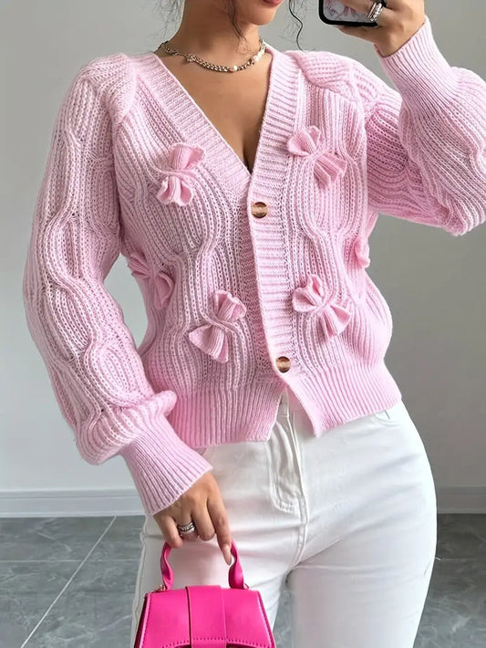 Cárdigan Mujer Con Lazo Floral - Vestiria