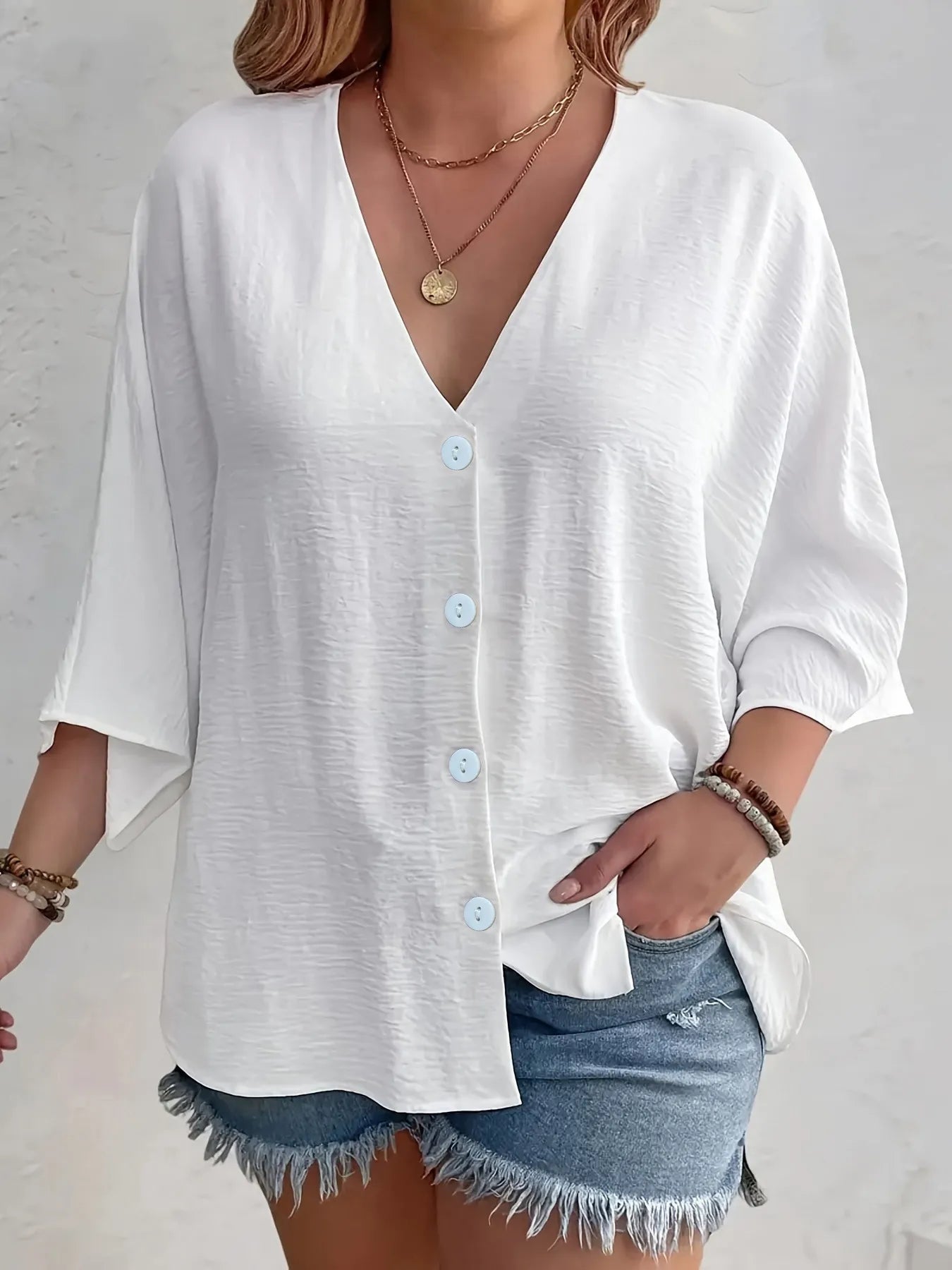 Blusa Mujer Ligera Cuello V