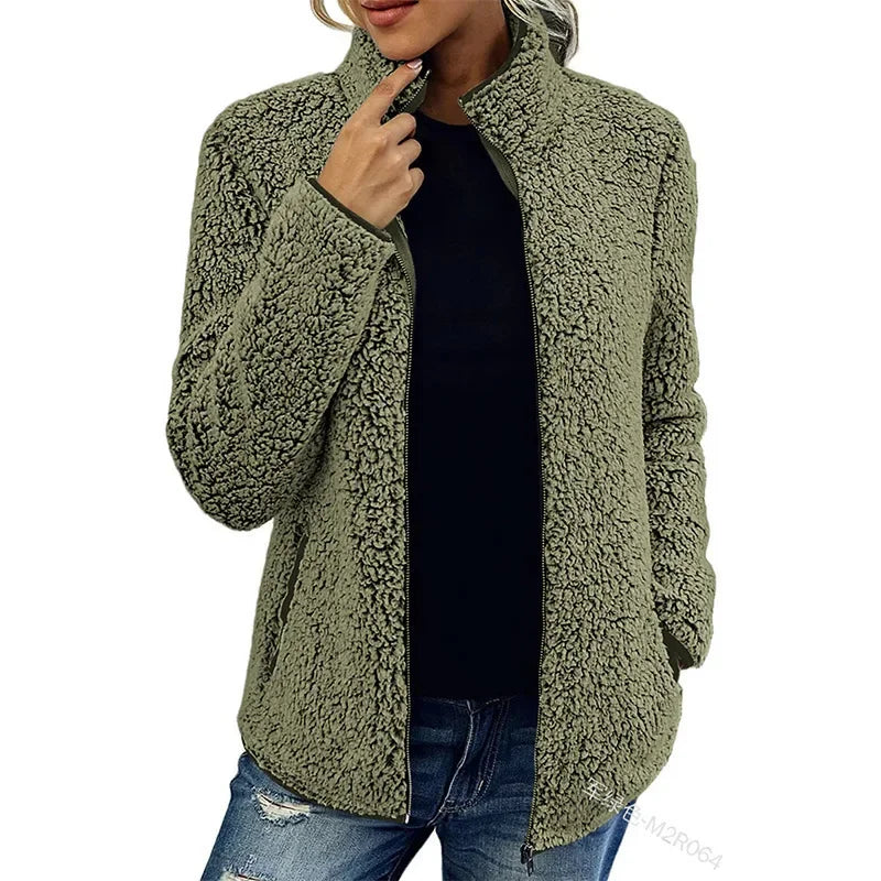 Chaquetón Mujer Cremallera Suave Moderno