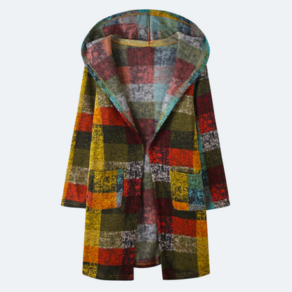 Chaqueta de punto alegre y acogedora