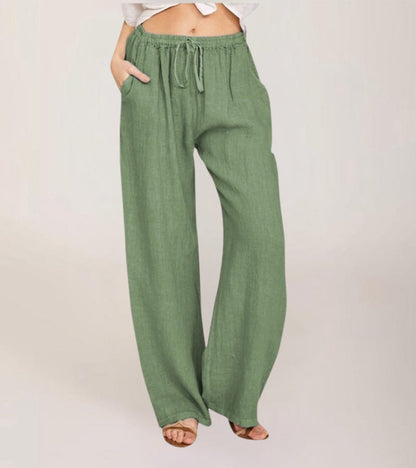 Pantalones Mujer Cintura Alta y Rectos Ligeros