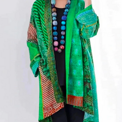 Kimono de mujer estampado exótico largo fluido