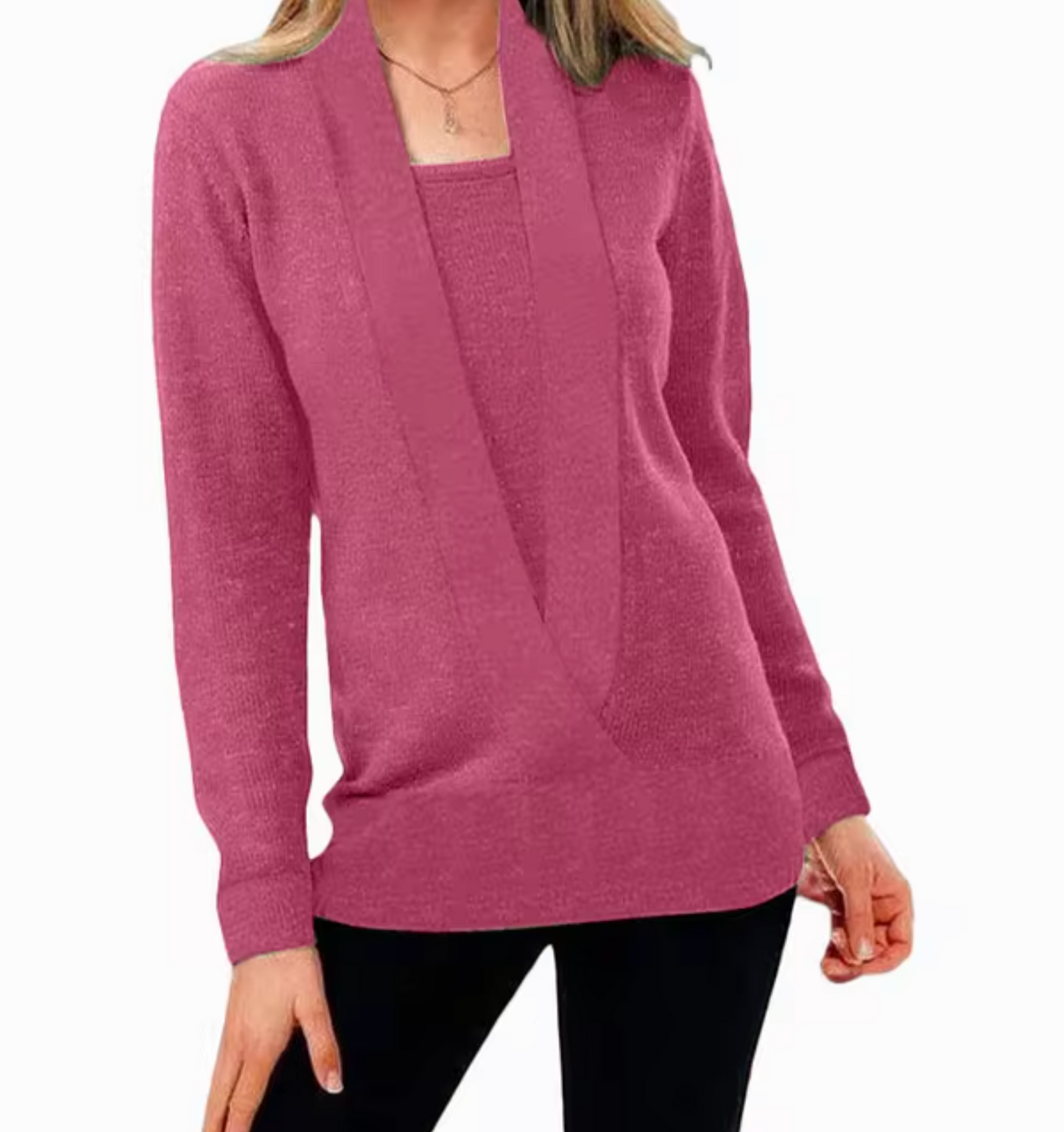 Jersey Punto Escote V profundo Mujer