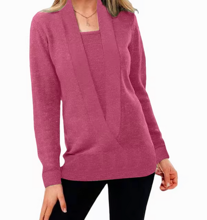 Jersey Punto Escote V profundo Mujer