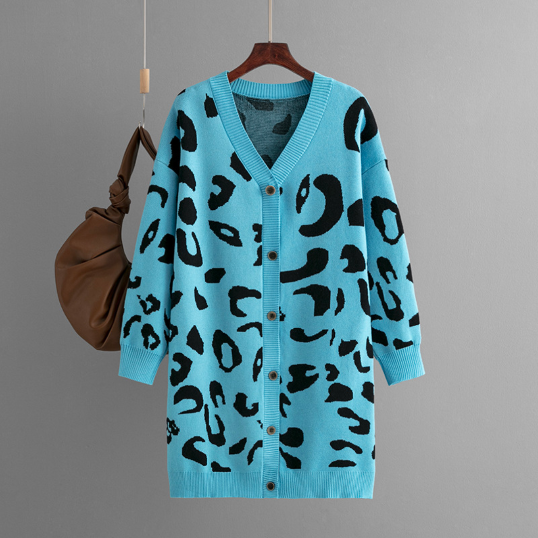 Cárdigan de punto leopardo suave