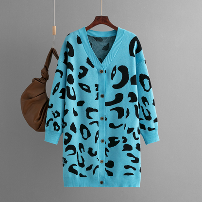 Cárdigan de punto leopardo suave