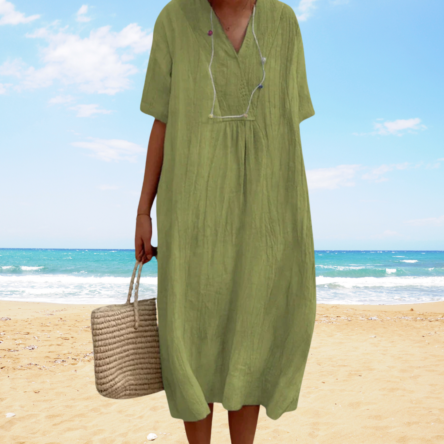 Vestido Verano Ligero con Escote en V