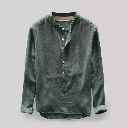 Camisa Hombre Cuello Mao Casual