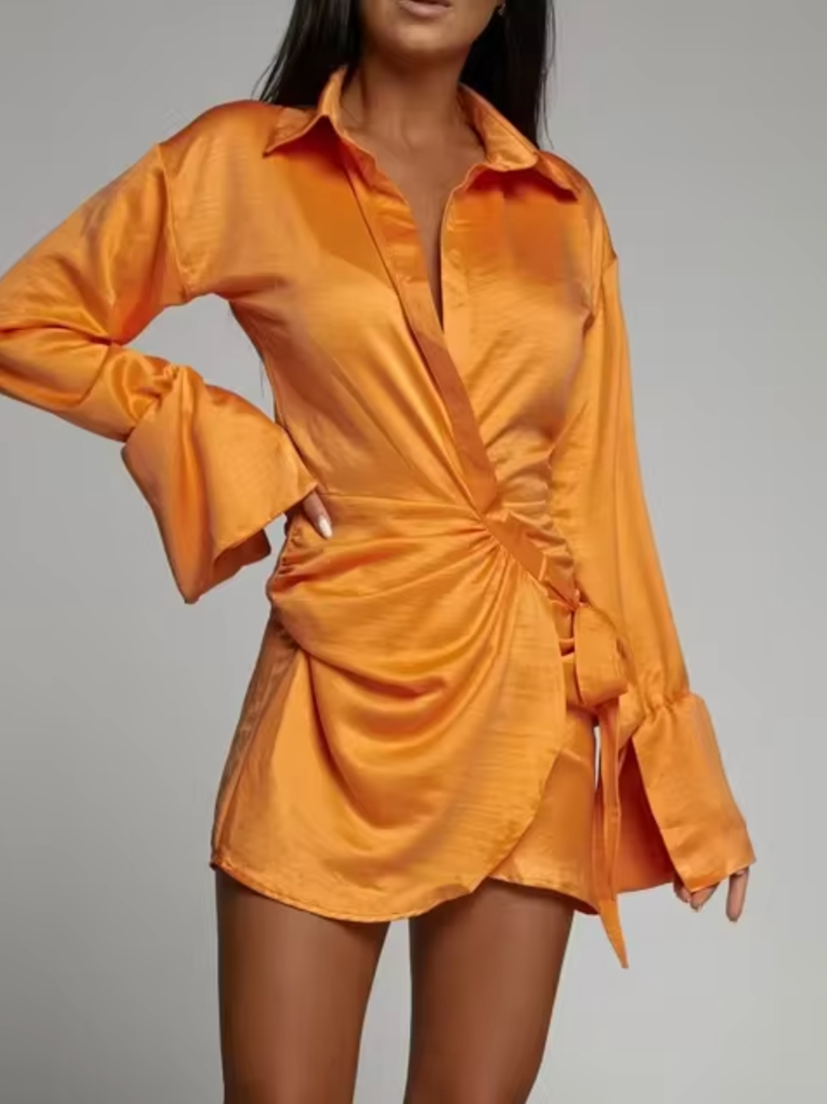 Vestido Mujer Elegante Cuello Alto