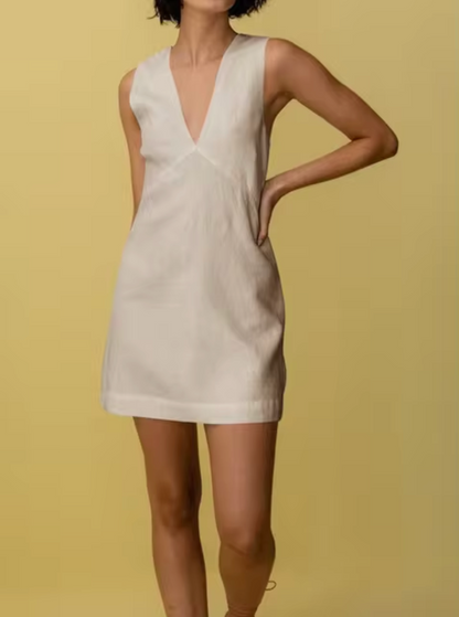 Vestido Lino Corto sin Mangas Verano