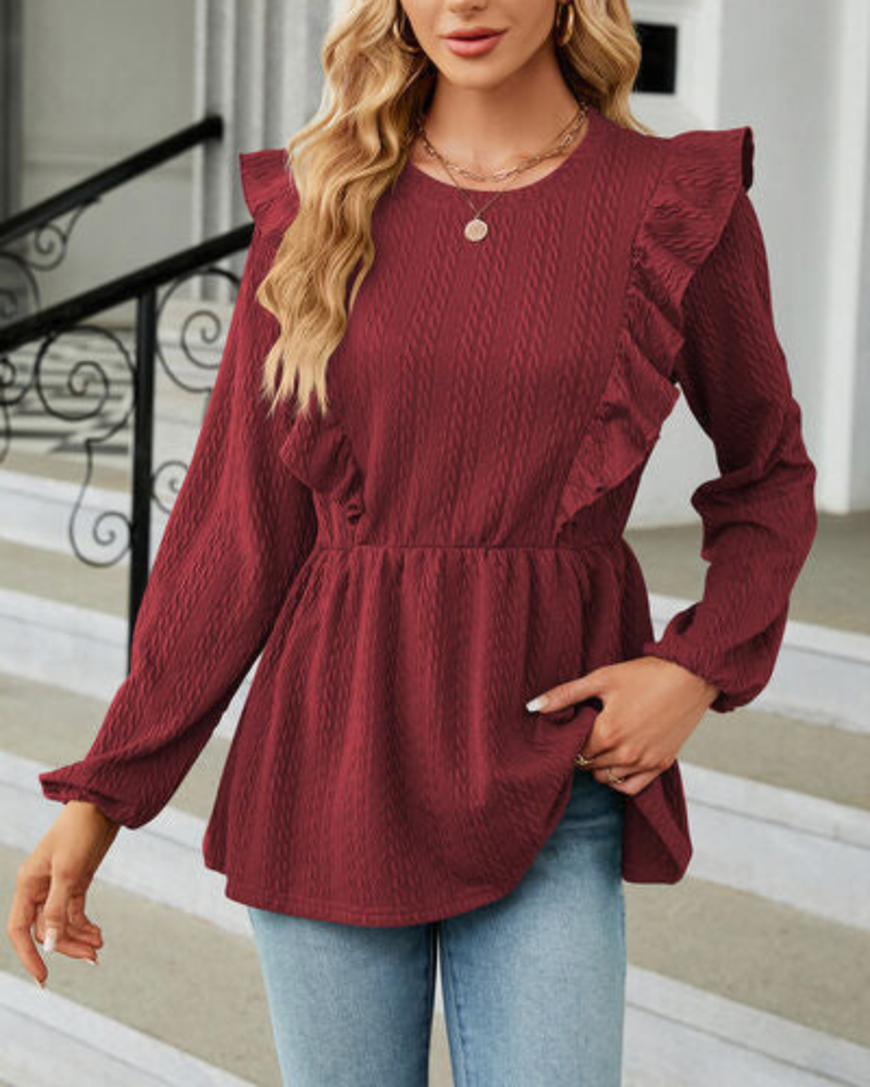 Blusa Mujer Elegante con Volantes Florales