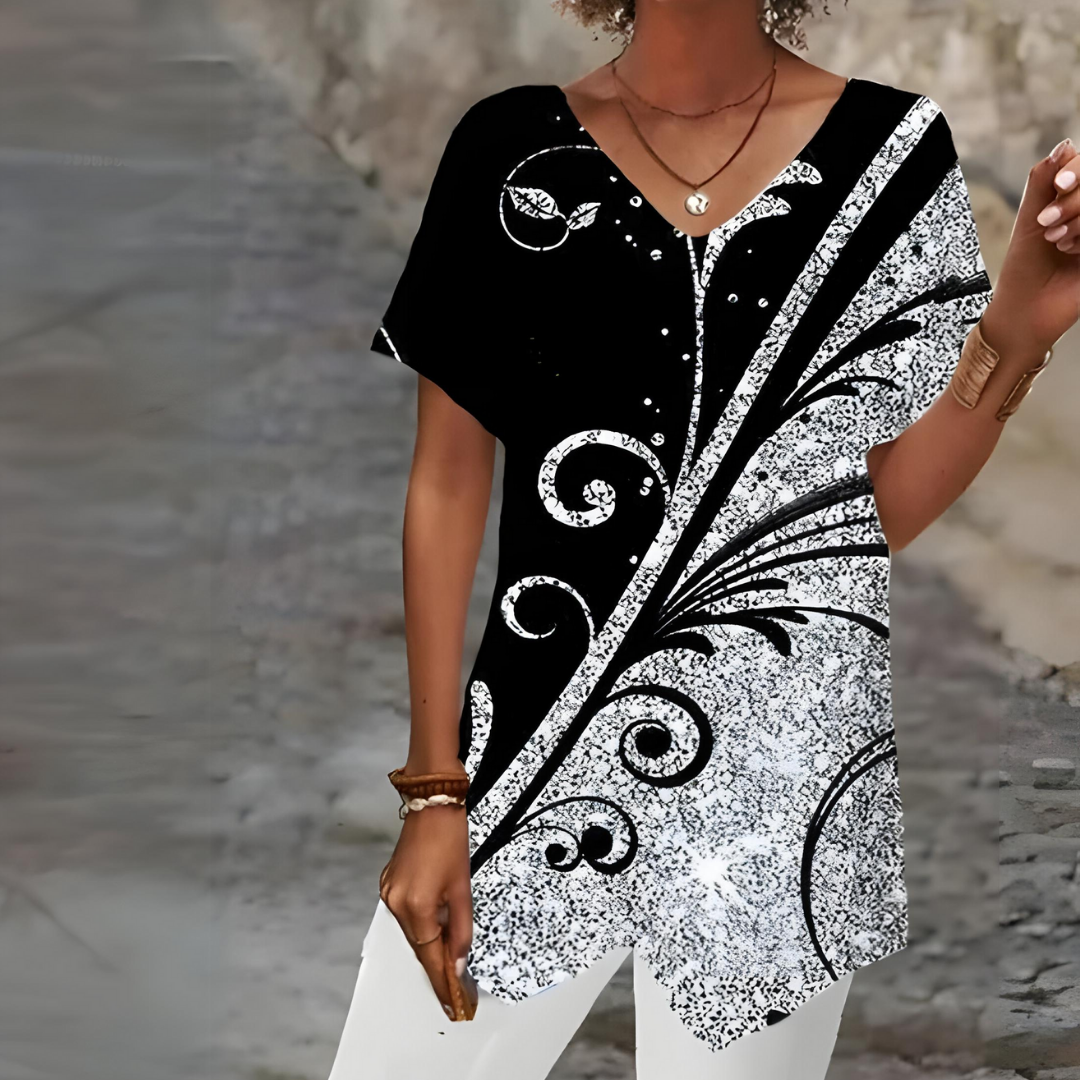 Camiseta Mujer Cuello V Elegante