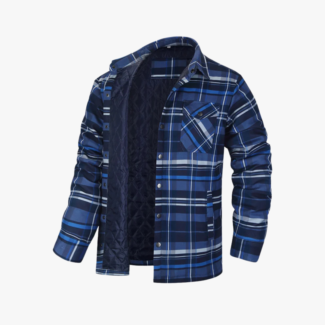 Camisa de franela cálida a cuadros hombre - Vestiria