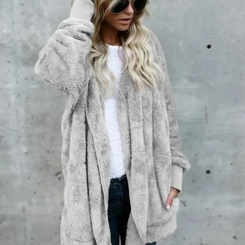 Chaqueta Teddy Corta Abrigada Mujer