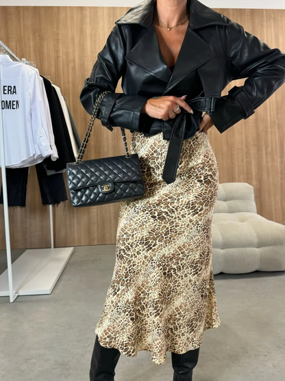 Falda Estampada Cintura Alta Mujer