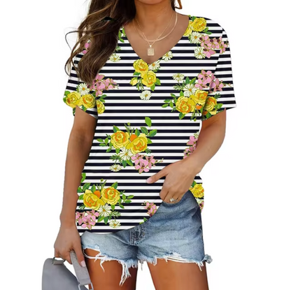 Camisetas Mujer Estampadas Cuello V