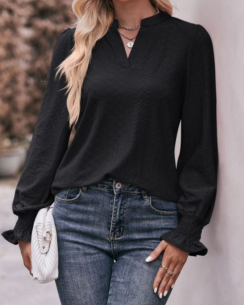 Blusa Informal Manga Larga Mujer