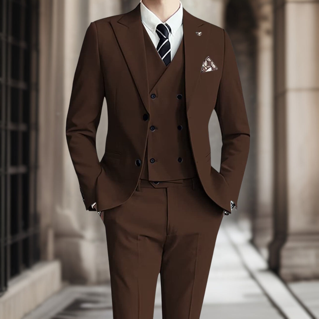 Traje de Novio Clásico 3 Piezas Elegante