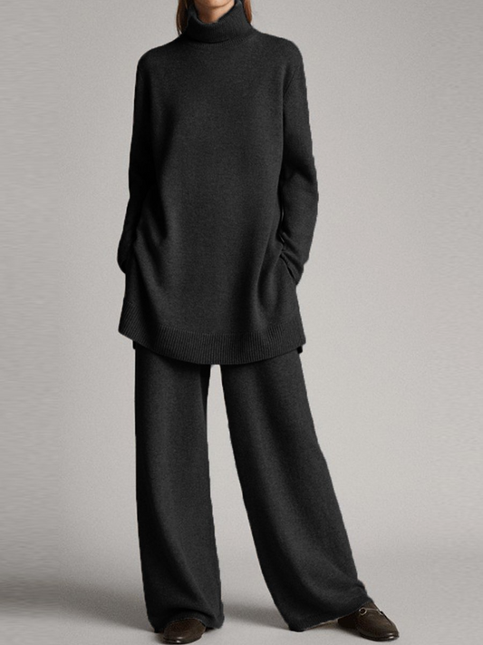Traje de punto femenino relajado dos piezas - Vestiria