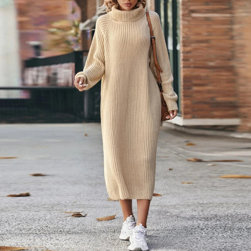 Vestido Largo Cuello Alto Mujer Cómodo - Vestiria
