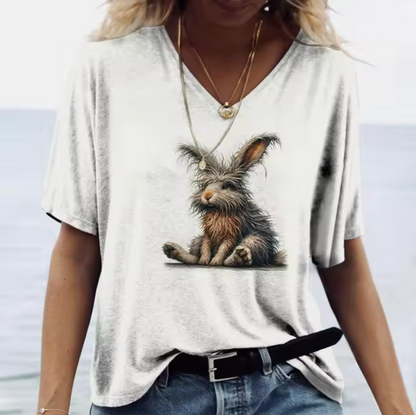 Camisetas Blancas con Conejos Divertidos