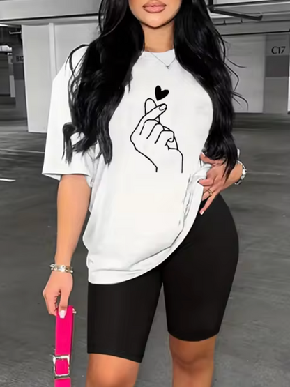 Camiseta Estampada Colorida Mujer