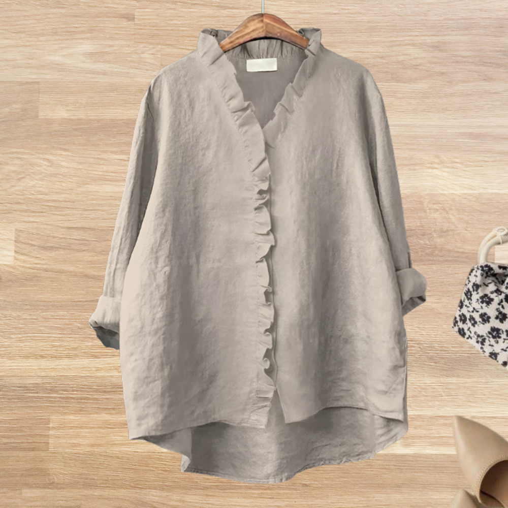 Blusa Ligera con Volantes Femenina LYANA