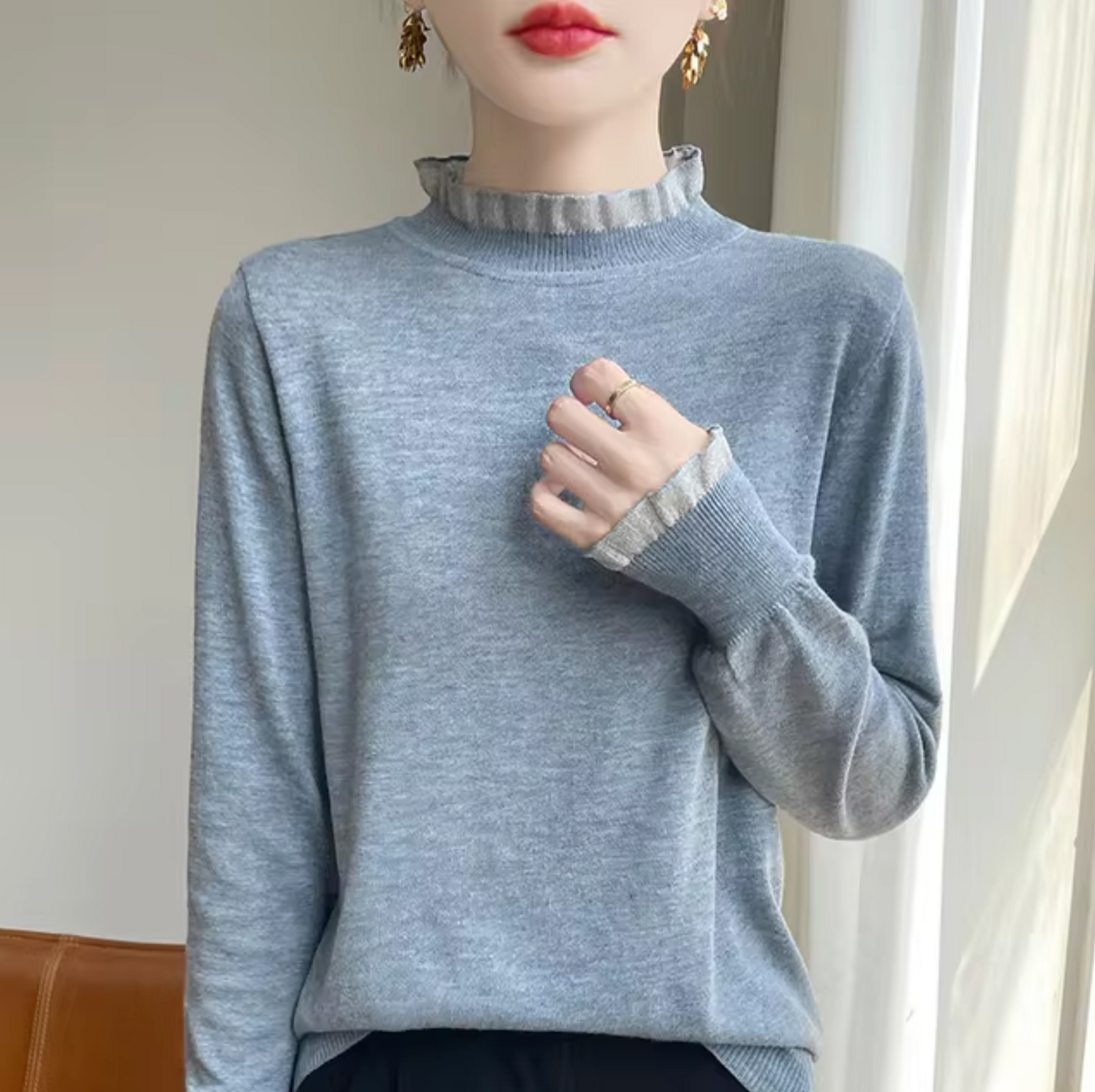 Sudadera Cachemira Cuello Alto Suave