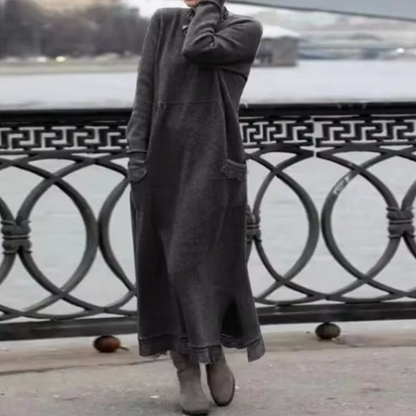 Vestido Sudadera Terciopelo Cálido Mujer