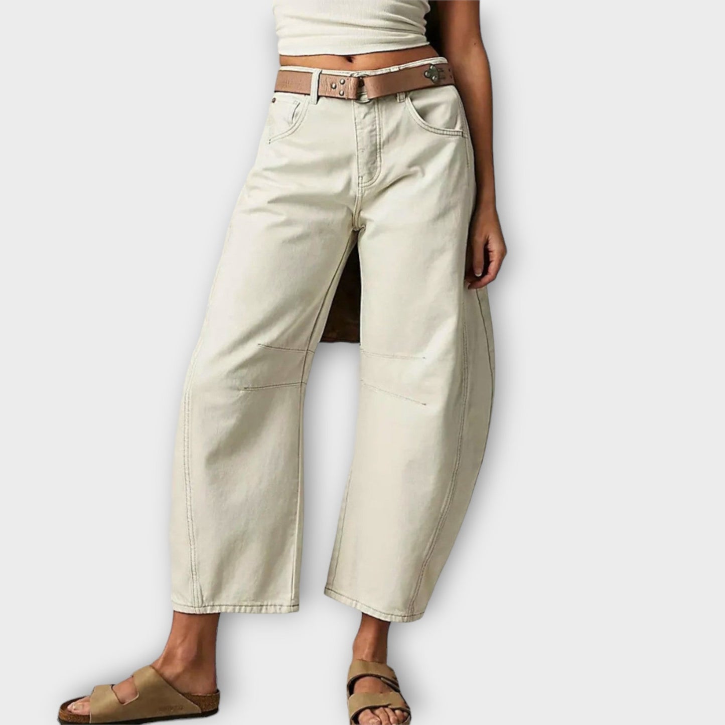 Pantalones Anchos Clásicos Mujer