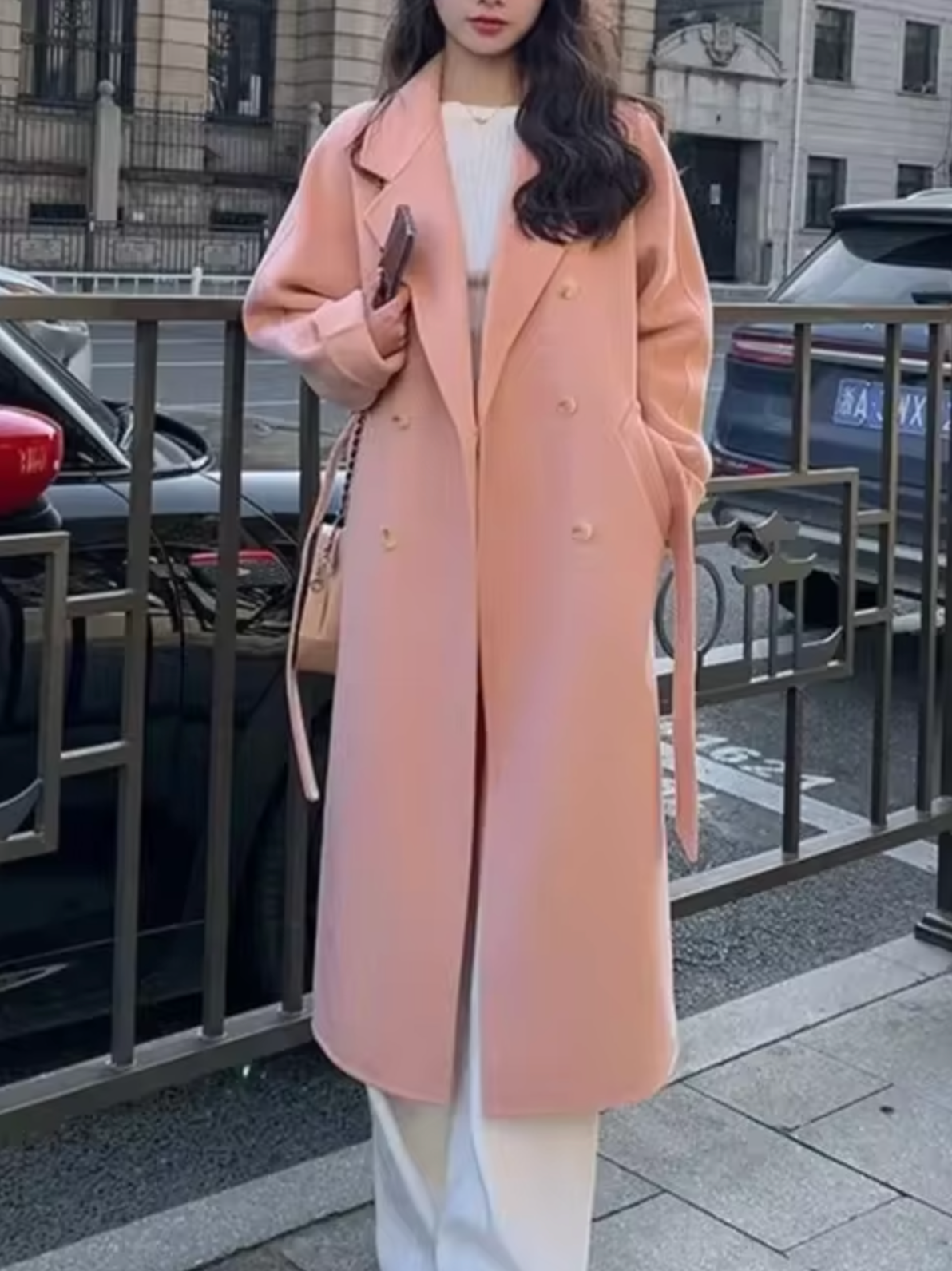 Abrigo Largo Lana Cálido Elegante