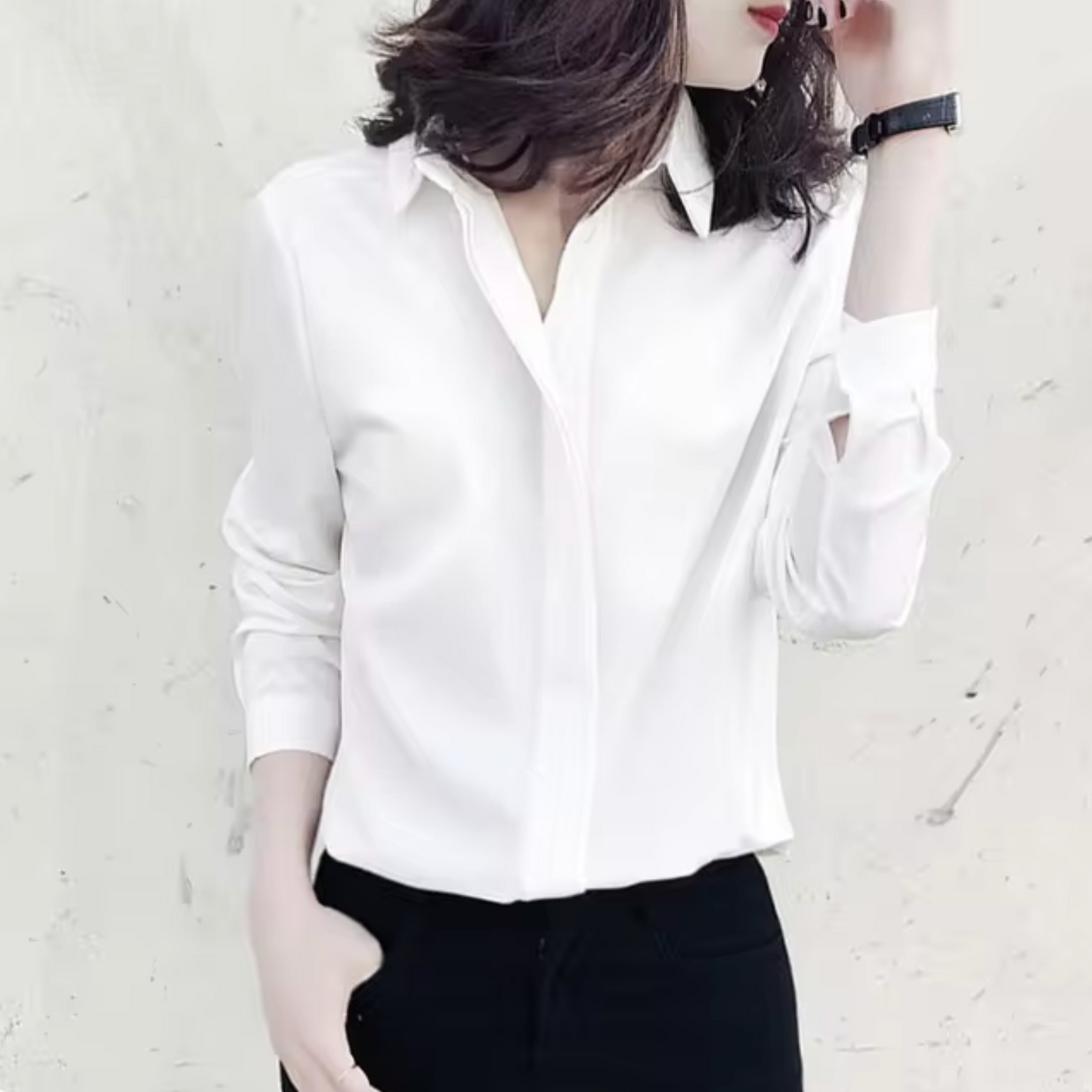 Blusa Ligera de Gasa Manga Larga