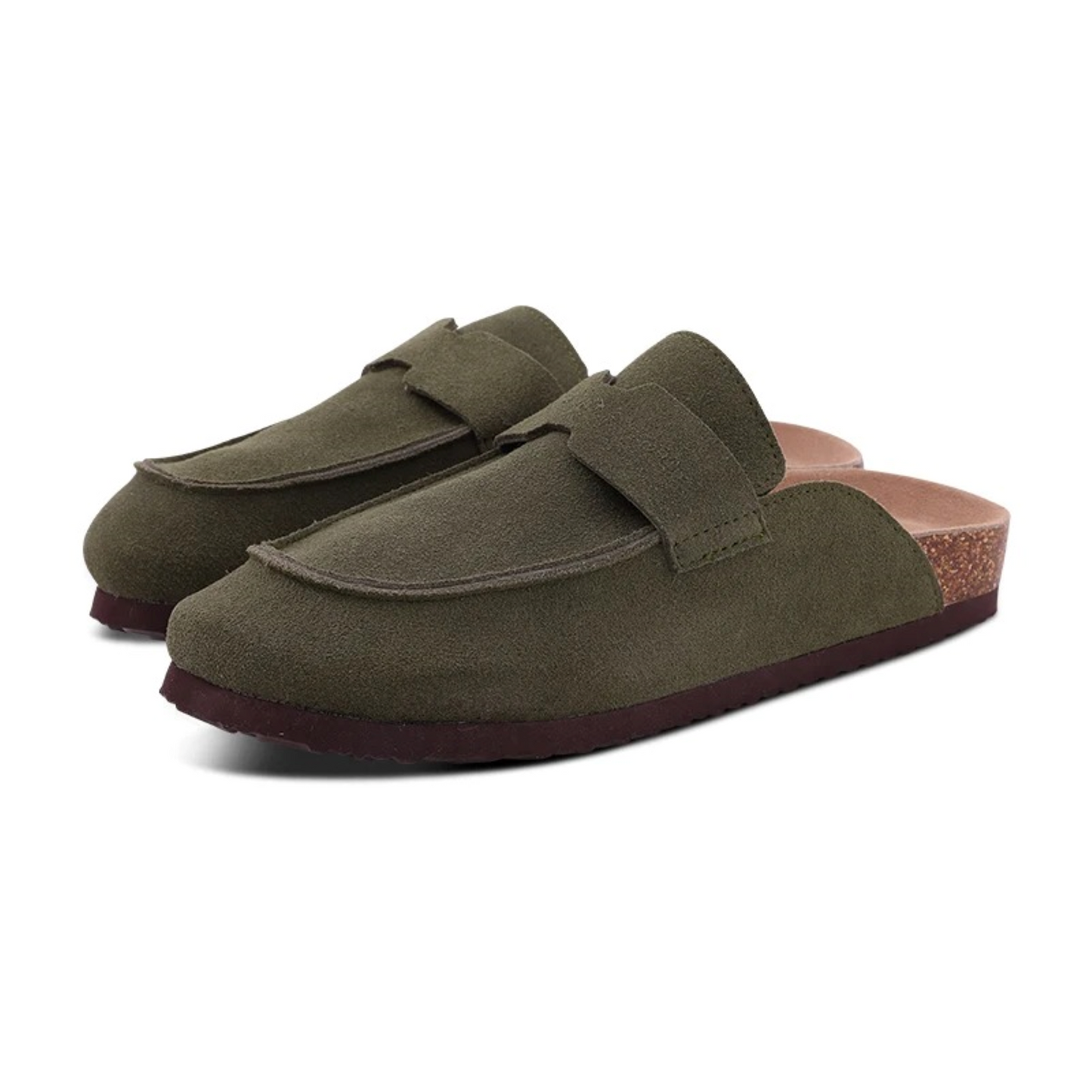 Sandalias ante rosa con tacón bajo cómodo
