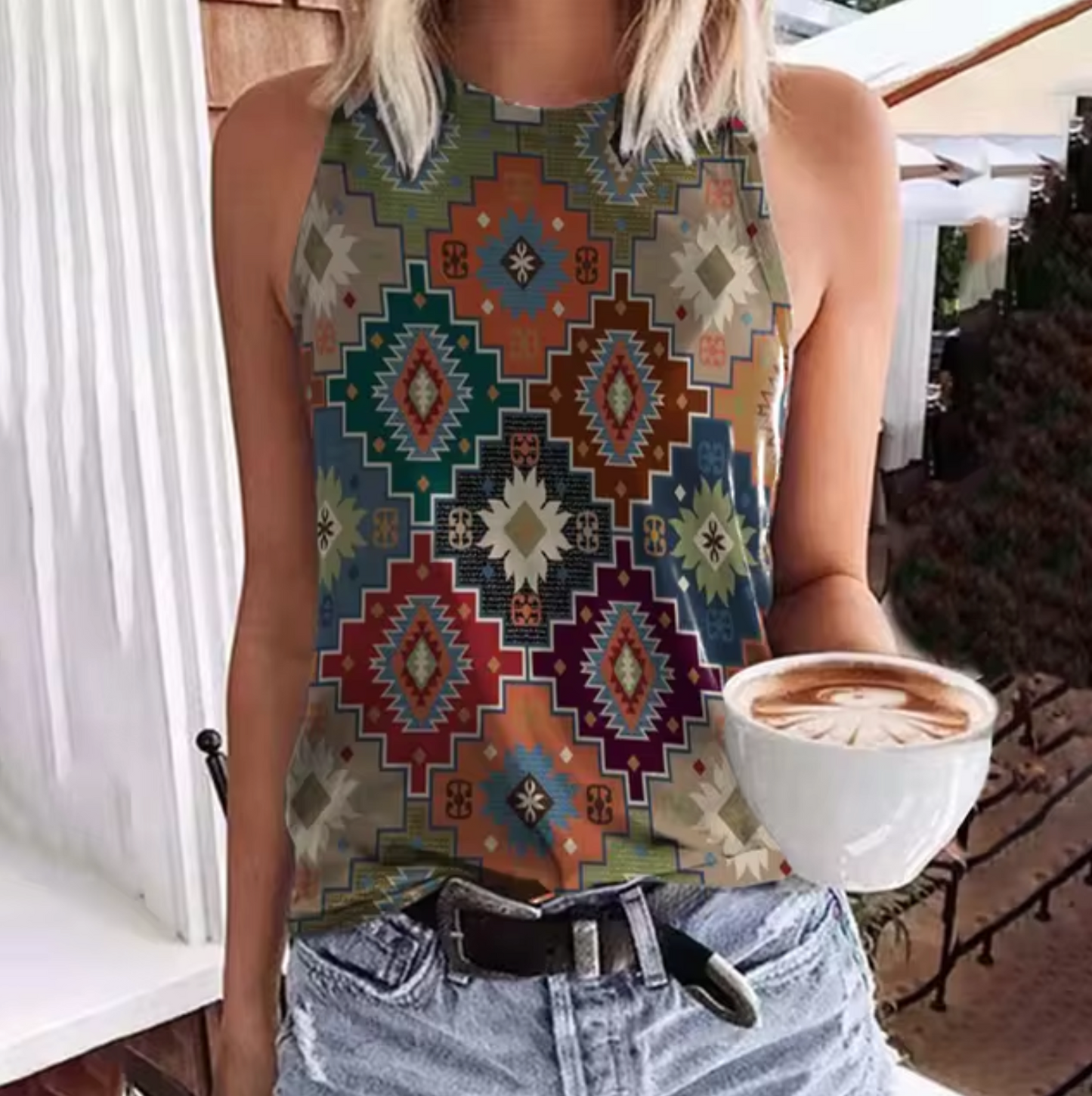 Top Mujer Estampado Floral Colorido