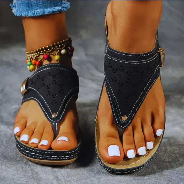 Sandalias de cuña Mujer Piel Sintética Elegantes
