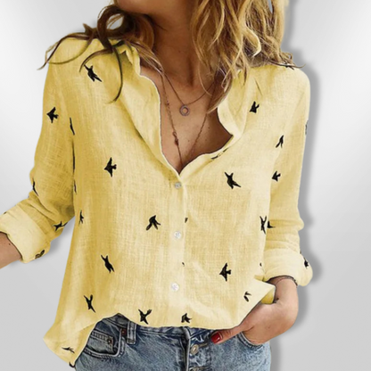 Camisa Manga Larga Estampada Cálida Invierno