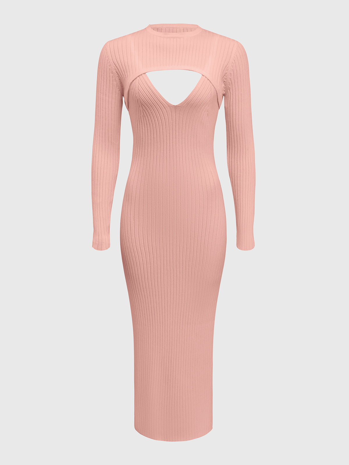 Vestido de punto cuello alto elegante