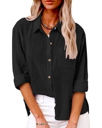Blusa Elegante Manga Larga Botones - Vestiria