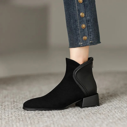 Botas bajas Mujer Rosas con Detalles Contraste
