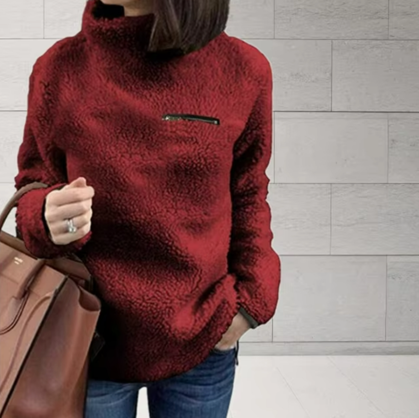 Sudadera Cuello Alto Felpa Suave