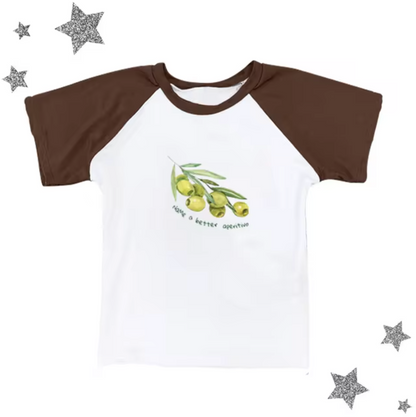 Top Camiseta Oliva Estilo Militar