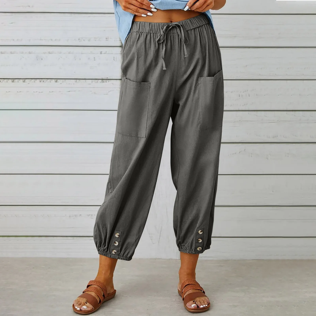 Pantalones Lino Femeninos Elegantes Verano