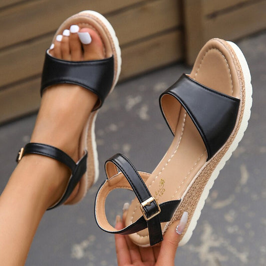 Sandalias de mujer cómodas con hebilla ajustable - Vestiria