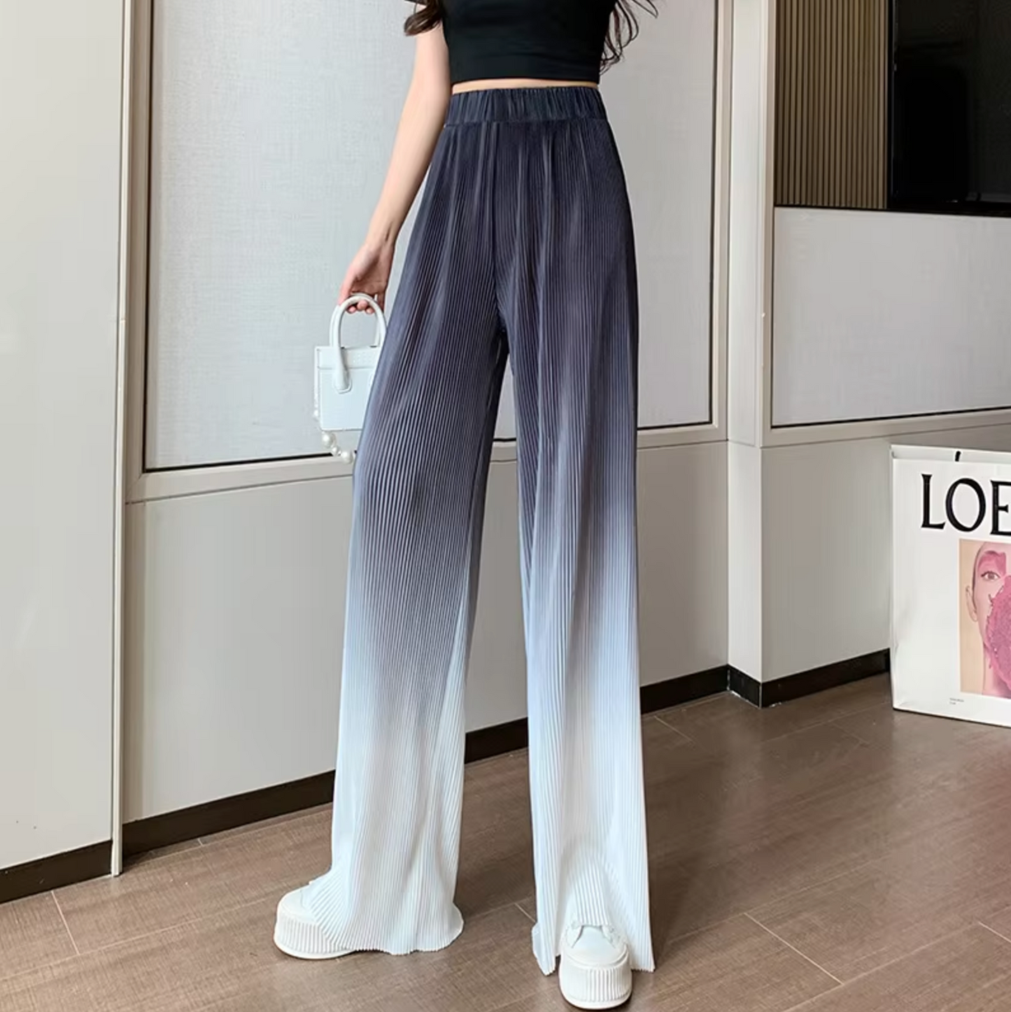 Pantalón Amplio Estampado Degradado Elegante - Vestiria