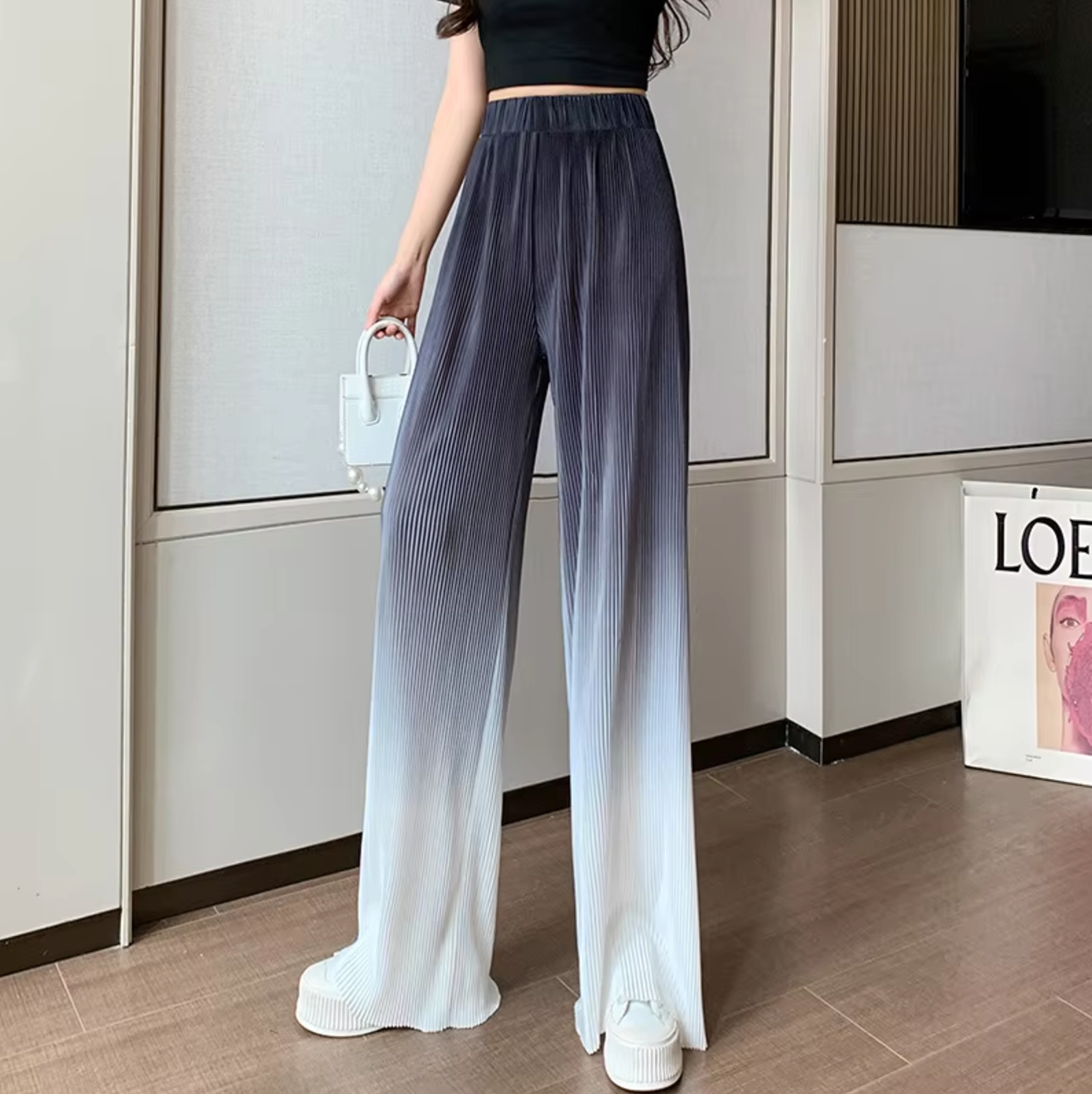 Pantalón Amplio Estampado Degradado Elegante - Vestiria