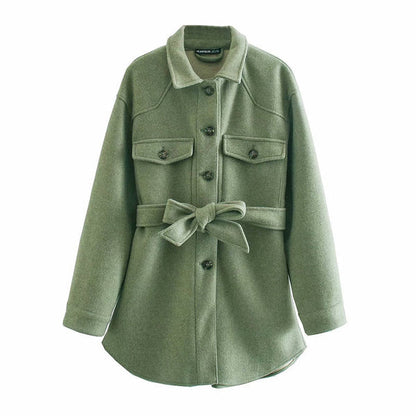 Chaquetón Mujer Cuello Vuelto Elegante