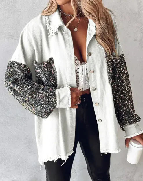Chaqueta de Lentejuelas Brillante Fashion