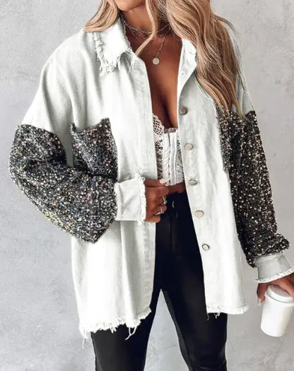 Chaqueta de Lentejuelas Brillante Fashion