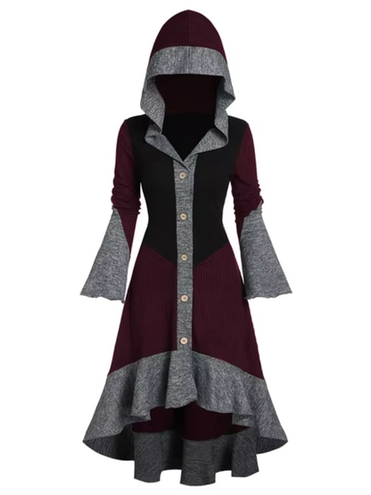 Vestido Capucha Mangas Amplias Mujer