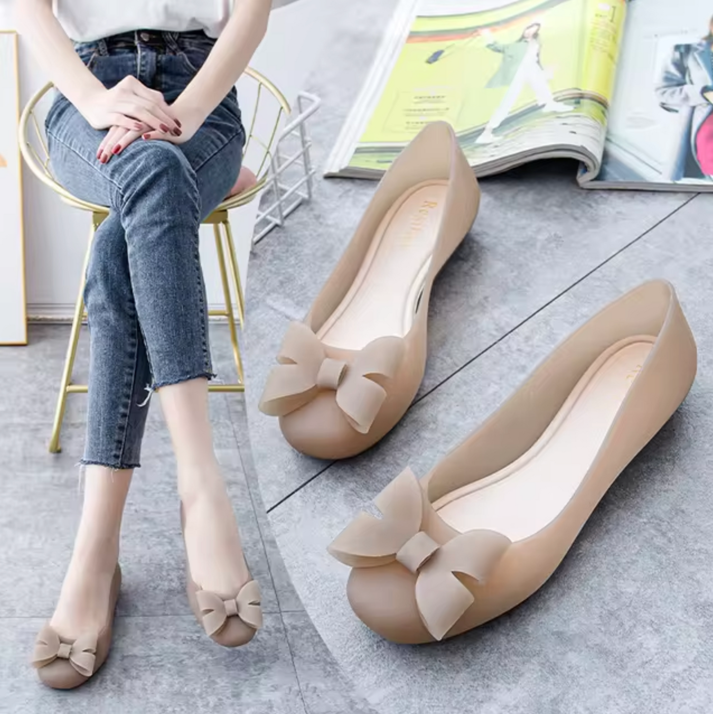Zapatillas Cómodas con Detalle Pajarita